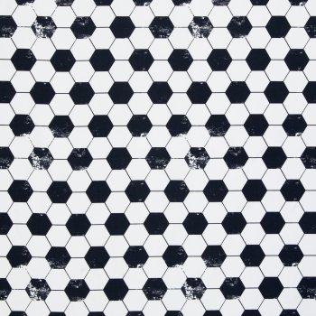 Preview: Baumwolle Webware Swafing Fussball schwarz/ weiss